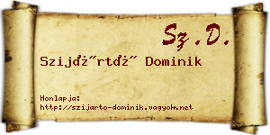 Szijártó Dominik névjegykártya
